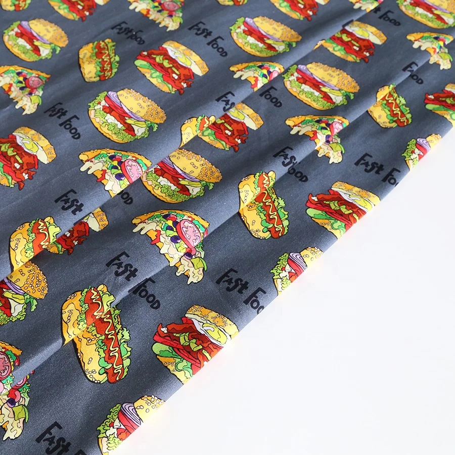 
Digital printing 95 Cotton 5 Spandex lycra Knitted fabric for kids 