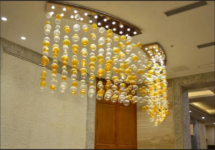 hotel bar light up ceiling decor glass bubble ball hanging hollow