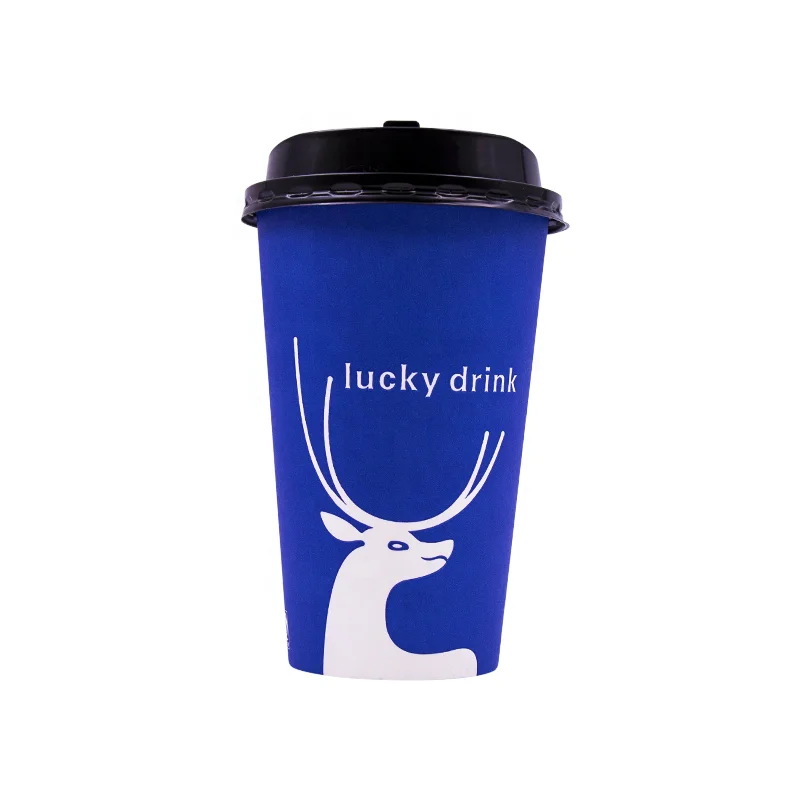 Customized Print Logo Compostable Coffee Cups 8oz 12oz 14oz 16oz 22oz Paper Glass for Hot Drink