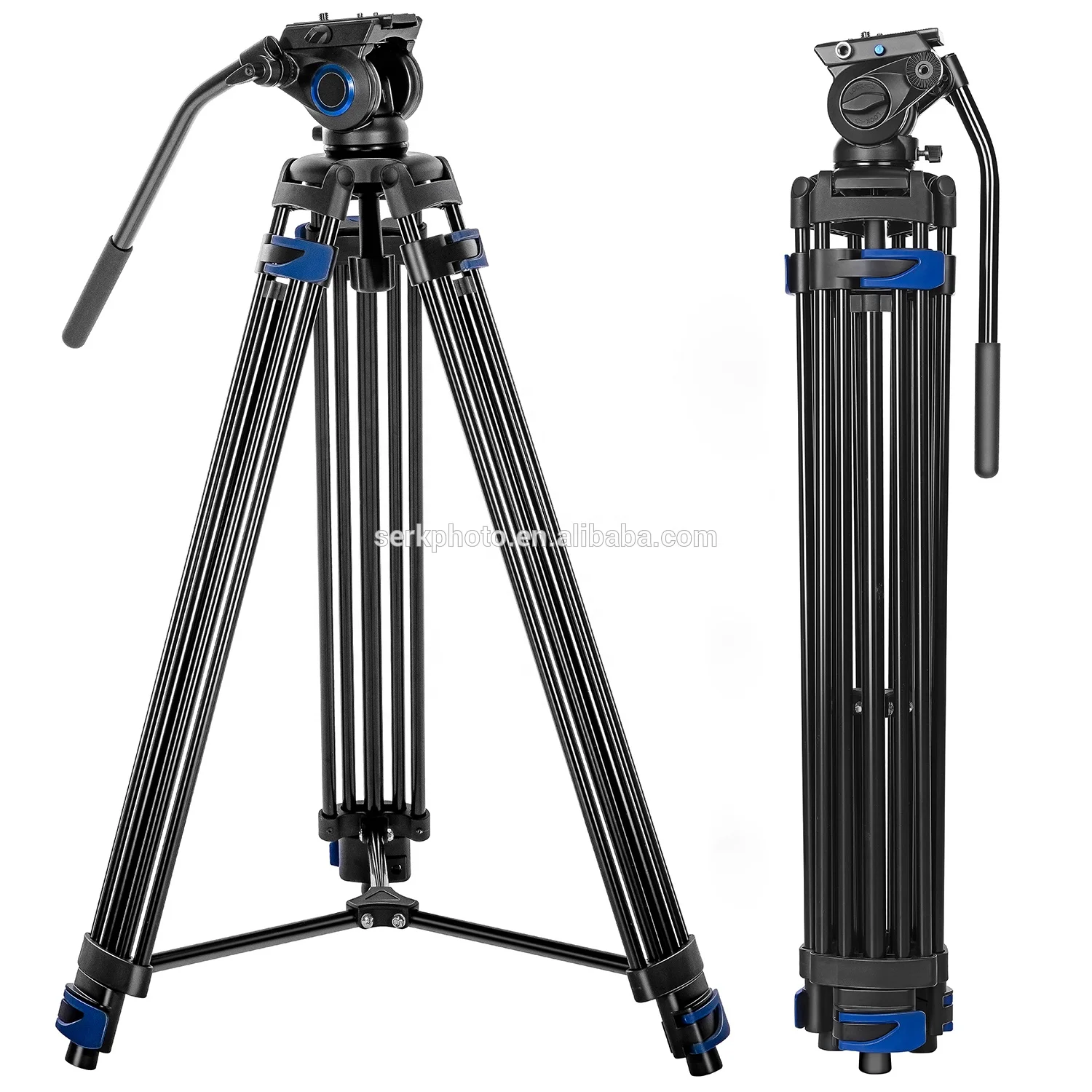 Professional Video Tripod With Fluid Head Suitable For Video Camera