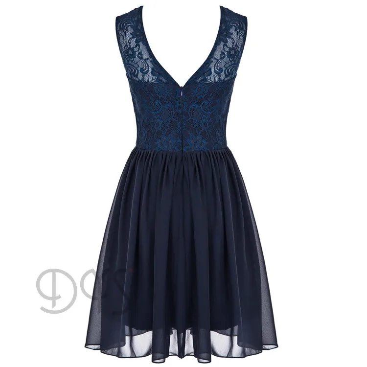 Женское короткое платье невесты Suzhou Apparel, темно-синее платье подружки невесты, 2019