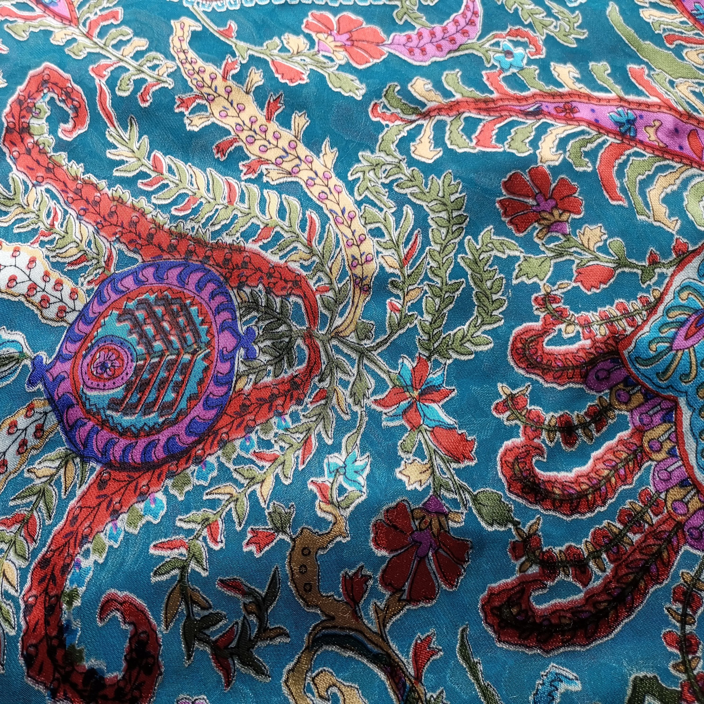 
Printed and Burn out Silk Visco chiffon satin fabric 