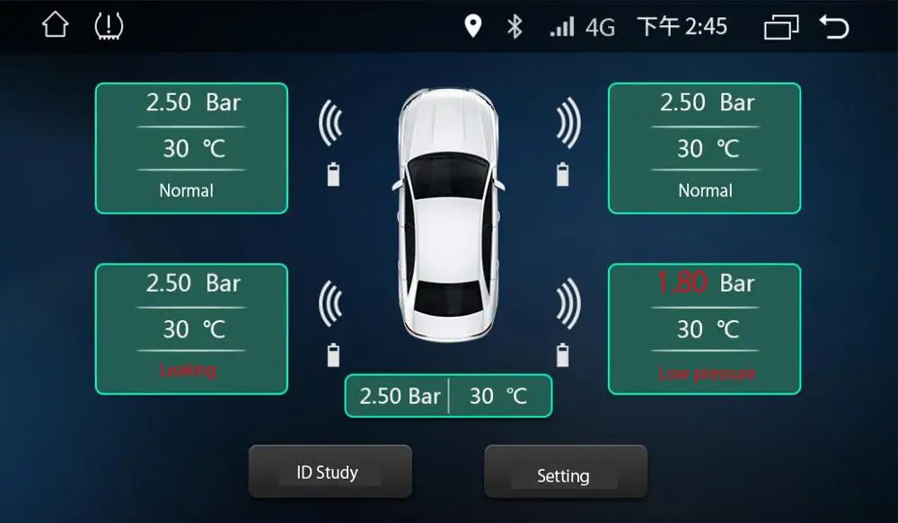 USB TPMS For Android Navigation, Wireless Tire Pressure Monitoring System