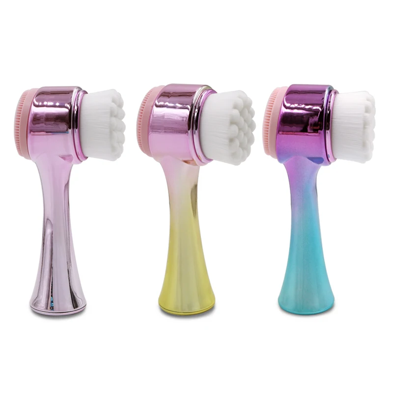 Face cleaning brushhotsell 2 in1facial brush personal face skin deep pore silicone cleansing facial brush make up tools