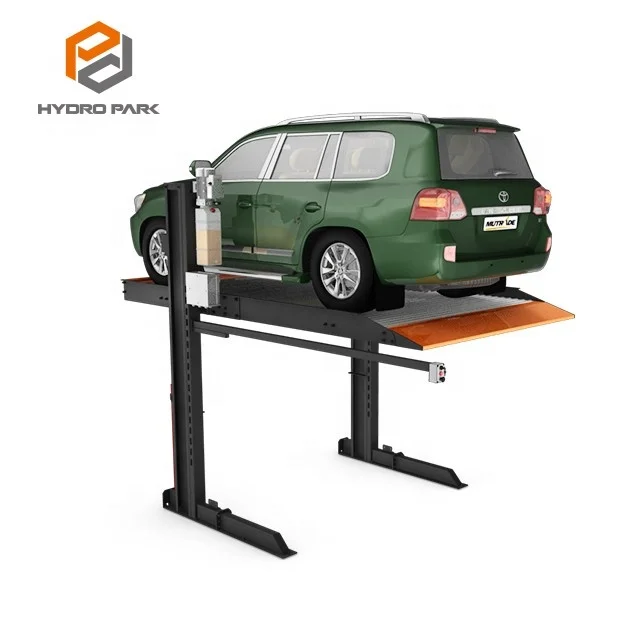 Two post parking stacker 2 levels car parking lift for home garage
