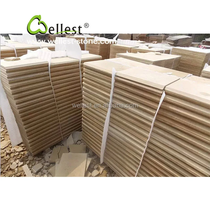 Желтый цвет бежевый песчаник отточить плавательный бассейн Copping плитка