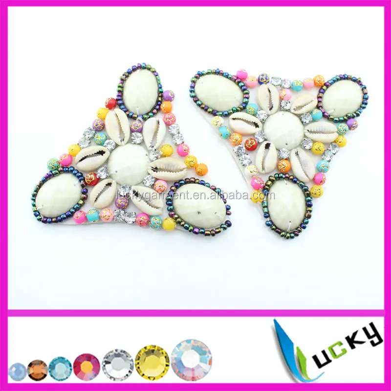 
2014 New Design 100% handmade beads applique with sew on rhinestone crystal strass for clothes wedding shoe decoration 
