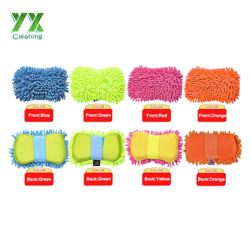 2 in 1 microfiber esponja para lavar autos car wash cleaning sponge