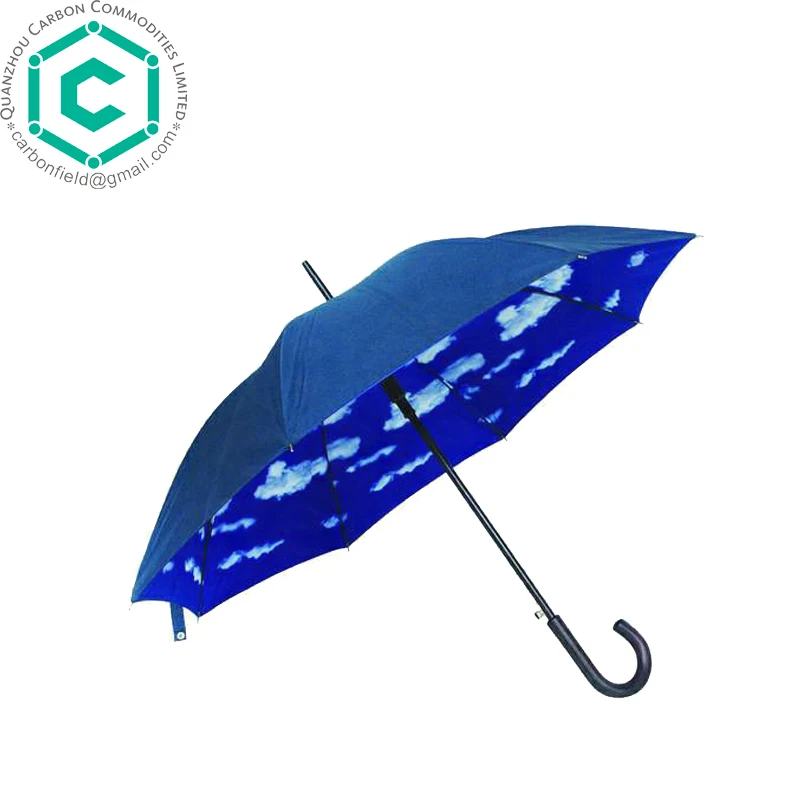 Auto Straight Blue Sky White Cloud Umbrella