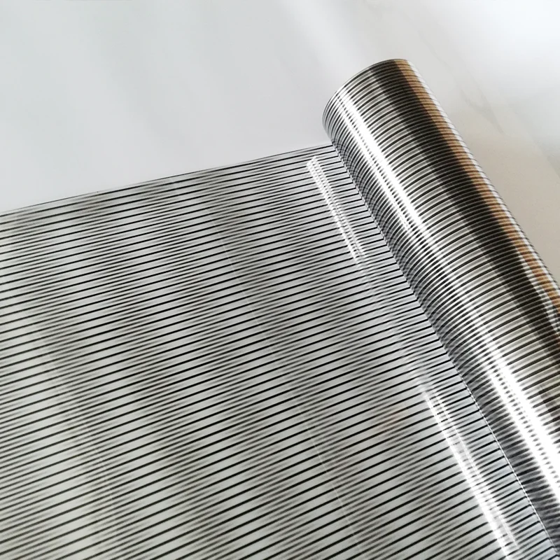Black Short Thin Stripe Pattern Gradient glass window film