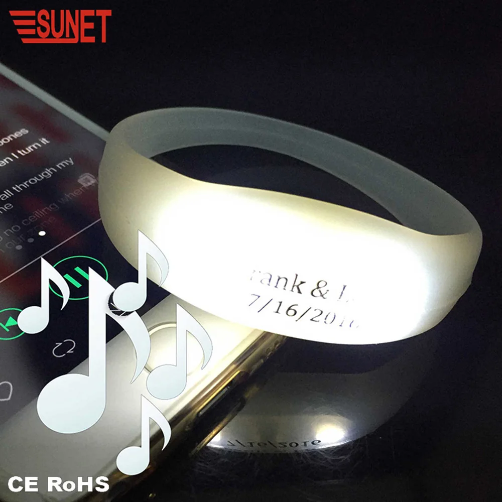SUNJET Wedding Decoration Motion Sensor Sound Activated LED Flashing Bracelet