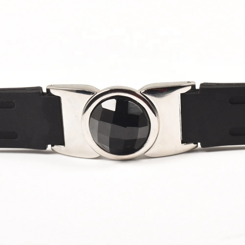 Wollet Powerful Golf Balance Magnetic Ion Silicone Energy Bracelet with Detachable Onyx Ball Marker