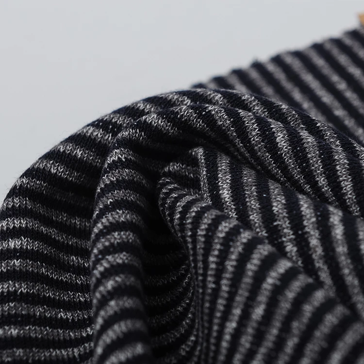
335gsm knitted stripe hemp organic cotton fabric for dress 
