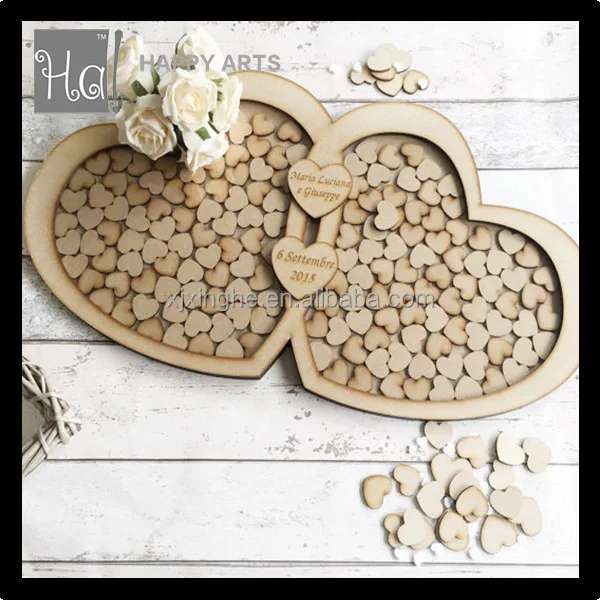 Honey Wedding Guest Book Drop Box alternative Shadow Box with many hearts