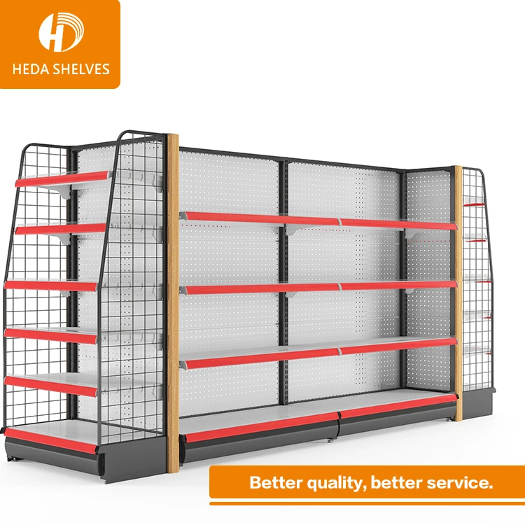 Supermarket Modern Commercial Retail Store Shelving Lighted Shelving Gondola Shelving