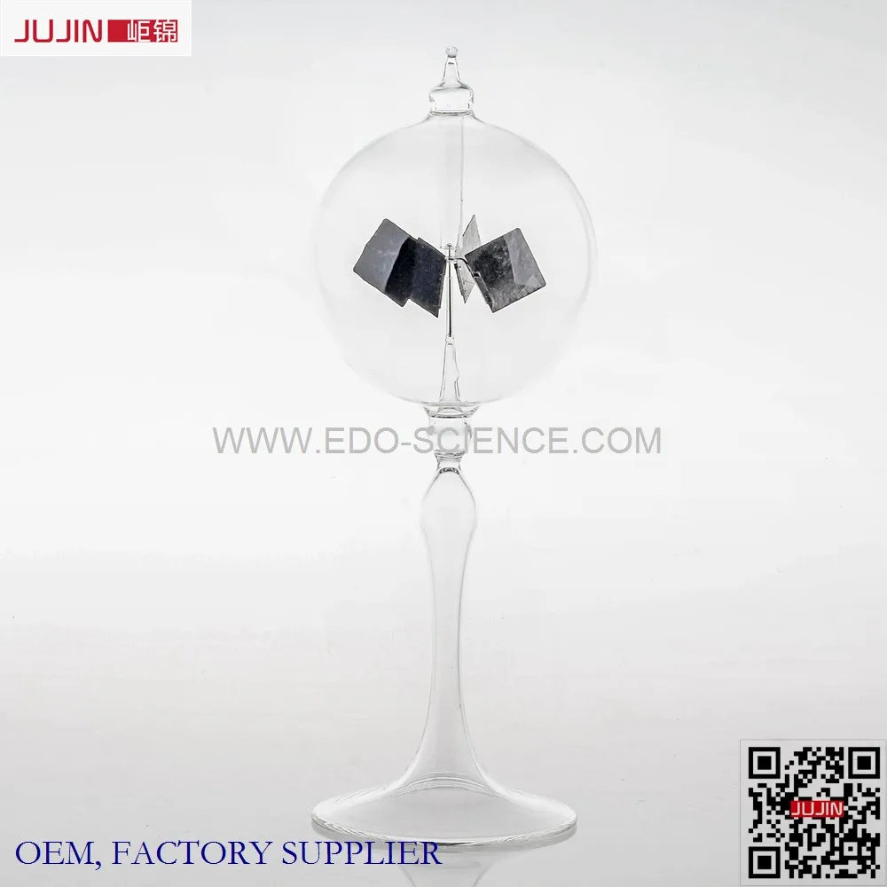 
60x160mm Green Crookes Radiometer Solar Radiometer Amazon Hot Physical Experiment Tooling Glass Sunshine Lightmill Home Toy 