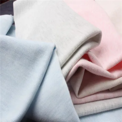 Fabric factory melange gray 40S organic cotton interlock fabric