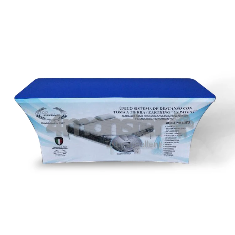 6ft 8ft trade show table cover fitted custom logo printed table cloth fabric