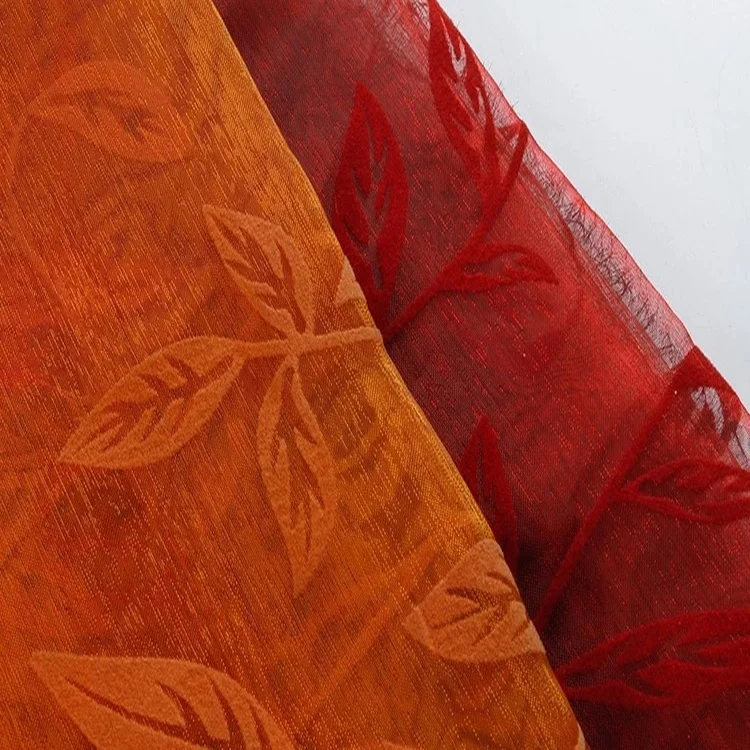 Высококачественная элегантная ткань из органзы с флокировкой от известного бренда для женских платьев