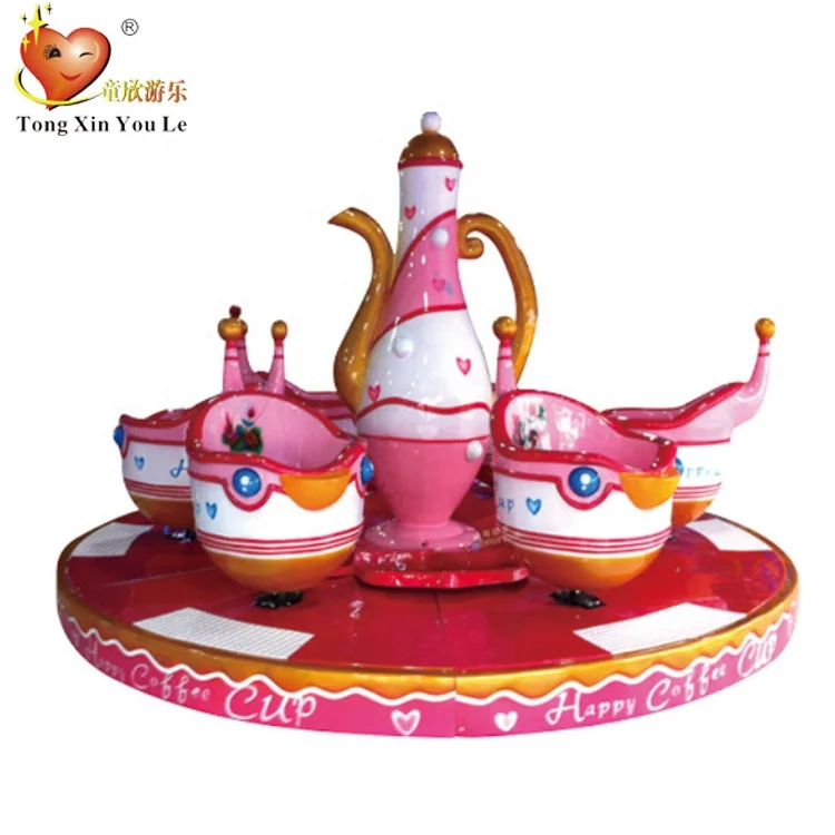 Rotary ride coffee cup turntable games for children Fun kids ride machine rotary coffee cup for sale