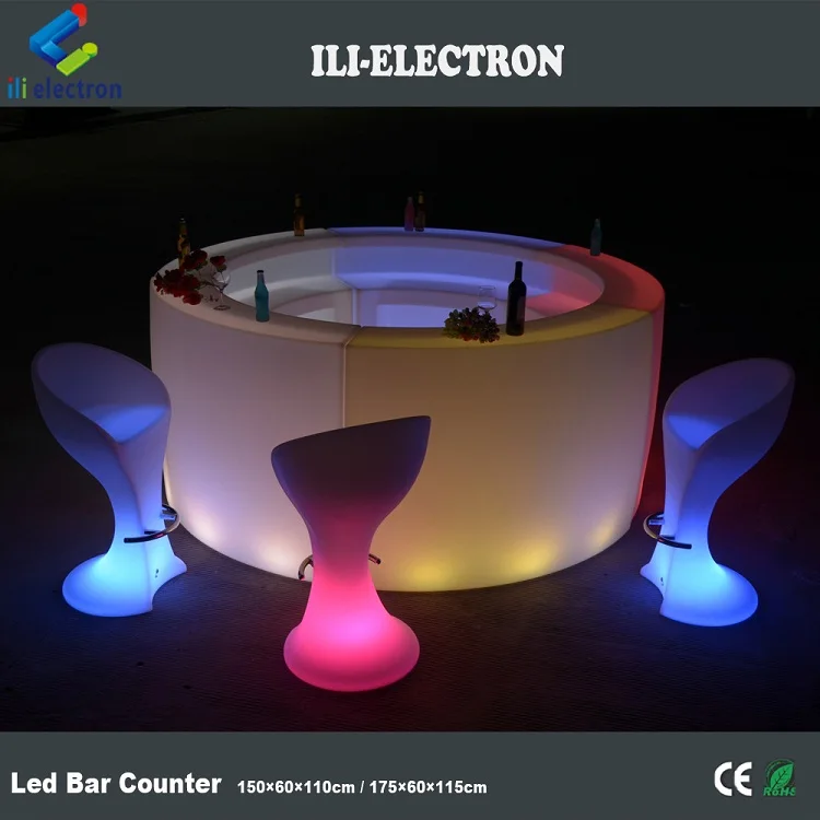PE plastic led illuminated bar counter 5 in1