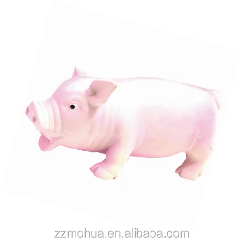 Puppy / Dog Pet Toy - Latex Pink Pig With Realistic Pig Grunting Sounds
