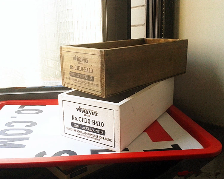 Custom made without lid Vintage Sundries Storage Table Wooden Crate Box