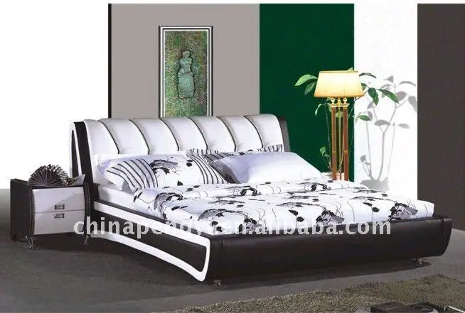 2013 Latest Design Intalian Leather Double Size sex bed YU-035