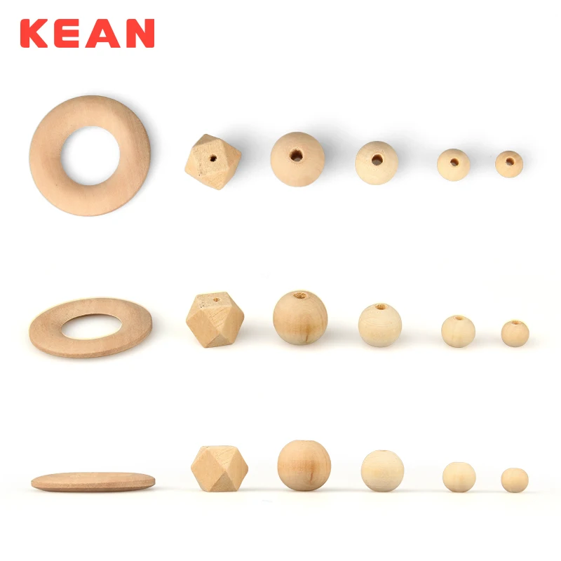 High quality natural beech wood beads