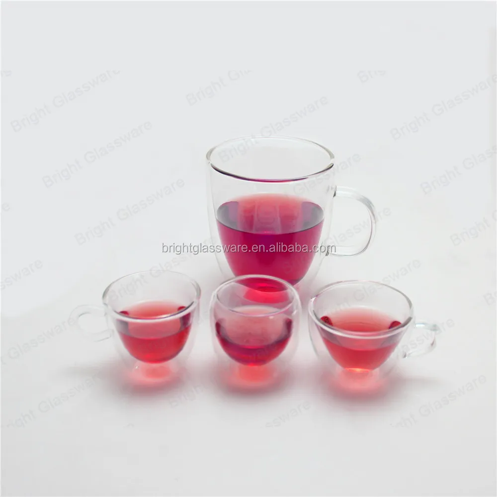 Small Double Wall Glass Espresso Cup, Glass Coffee Cup, Tea Set Glass