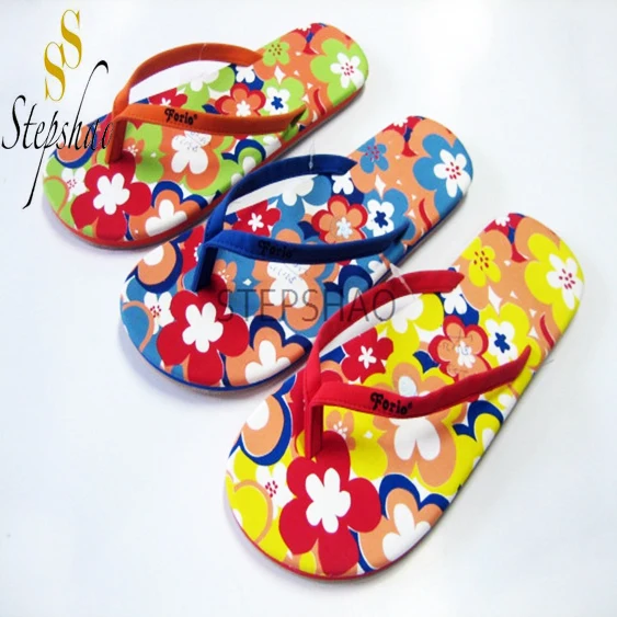 Прямые продажи от китайского производителя оптовая продажа шлепанцы с цветочным принтом для девочек и