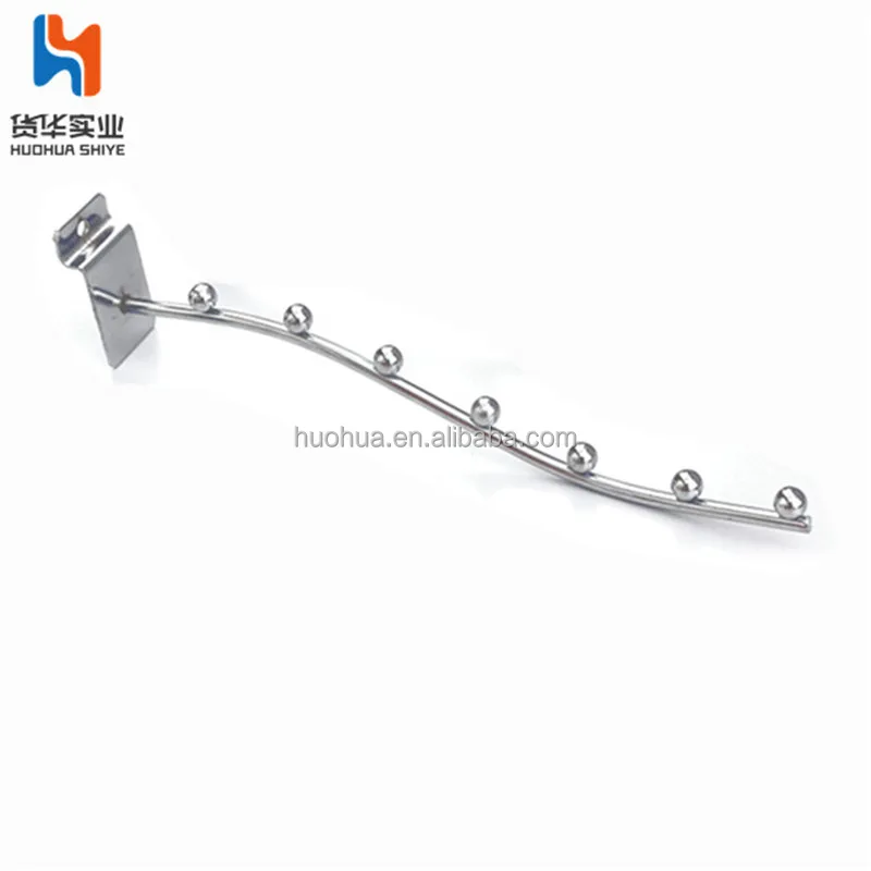 Huohua high quality 5 ball slatwall supermarket display single slatwall hook
