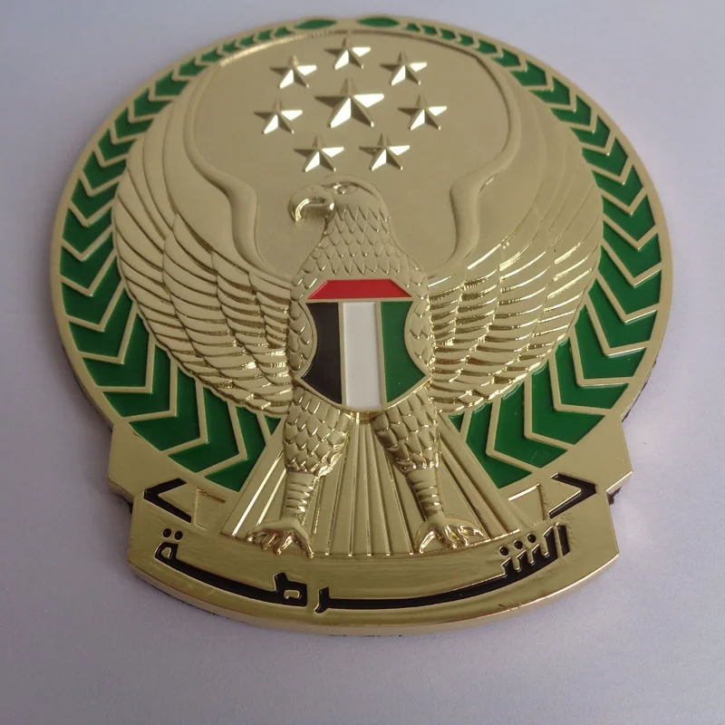 Metal Alloy UAE Navy Falcon Emblem Furniture Car Badge, National Day Gifts