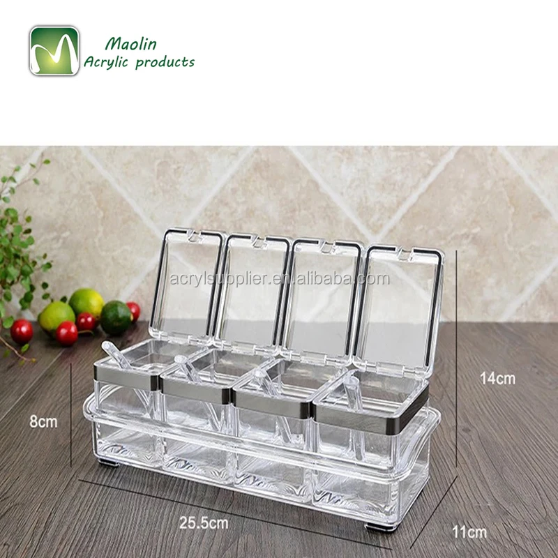 
acrylic box wholesale Seasoning box with lid 