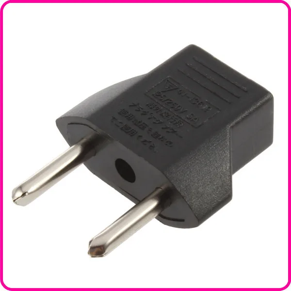 10A EU Adapter Plug USA to Euro Europe Wall Power Charge Outlet Sockets US 2 Flat Pin to EU 2 Round Pin Plug Socket Adapter