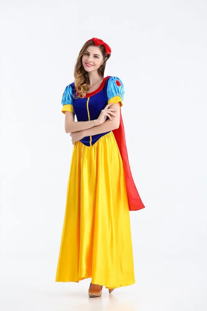 Adult halloween cosplay costume female stage performance wear snow white overskirt fairy tale women dresses