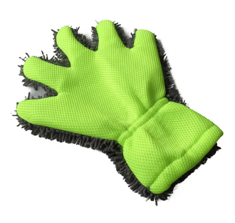 Five finger wool chenille car wash gloves microfiber cleaning washing car gloves