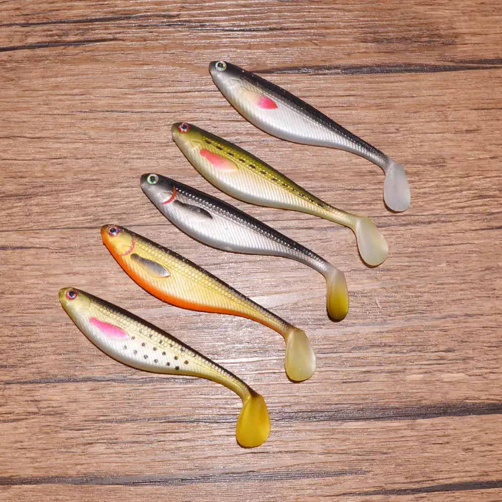 Custom colors soft fishing lure 100mm 6g 3pcs a bag soft baits Painting Paddle Tail Soft Fish