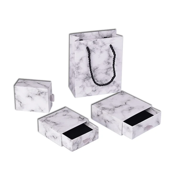 Drawer jewelry paper packing up and down cover jewelry box Ring watch gift box custom logo with good price