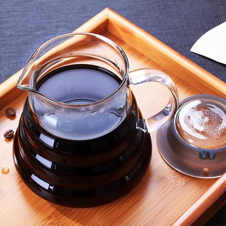 Heat Resistant Clear High Borosilicate Glass Range Coffee Server Pour Over Pots Kettle