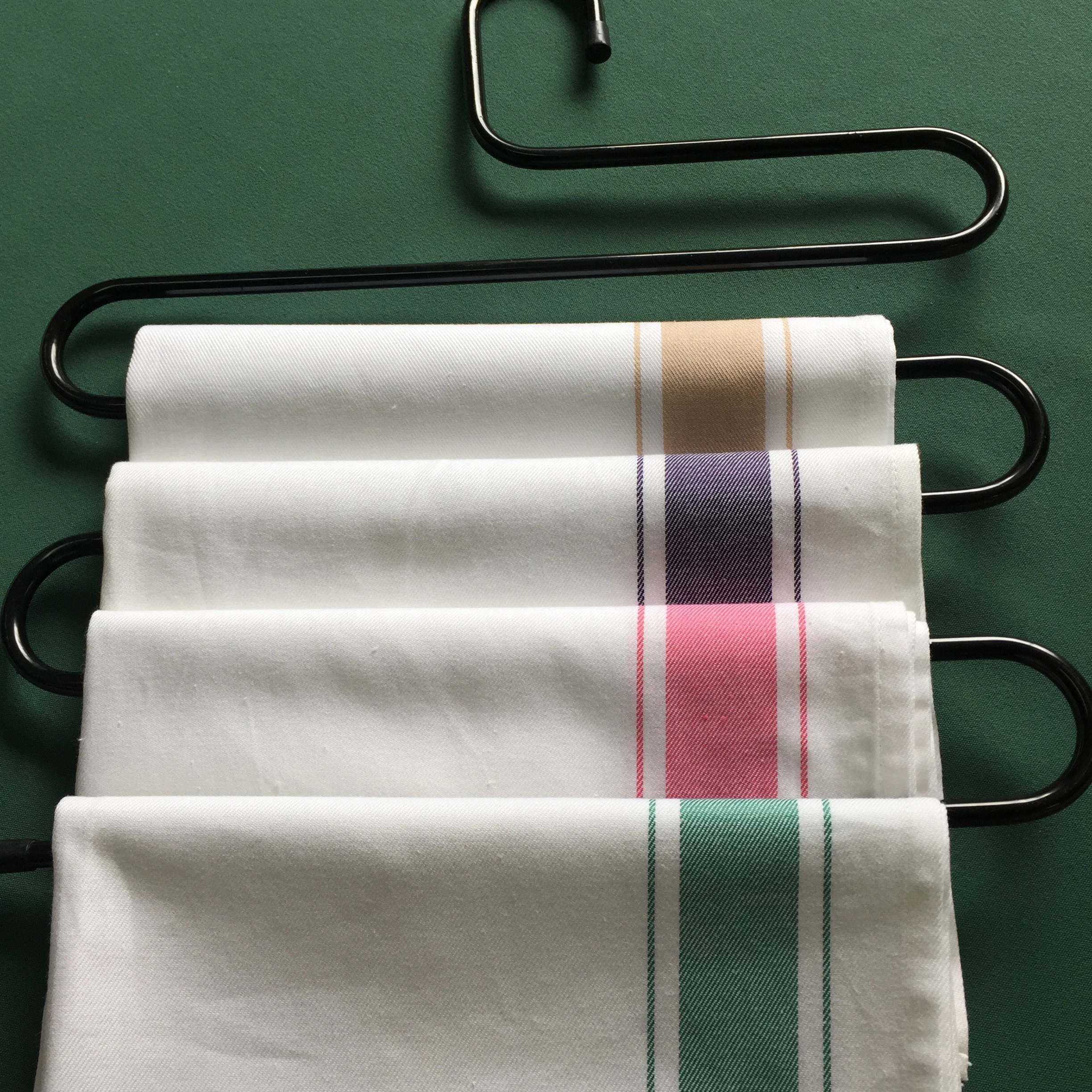 
High Quality White Satin Colorful Stripes Cotton Linen Table Cloth Napkin For Hotel 
