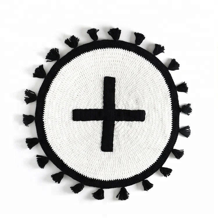 
China Wholesale Kids Baby Infant Floor Play Mats Crawling Knit Crochet Rug Round Carpet 