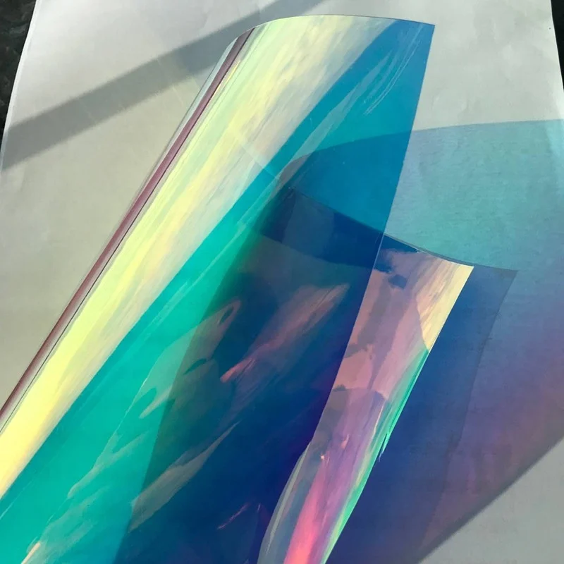 400 Micron Thick Gold Color Blue Bottom Dichroic Laminating Plastic Film