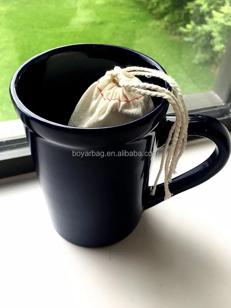 Customized Muslin Bag Small Pouch 100% Cotton Drawstring Tea Bags