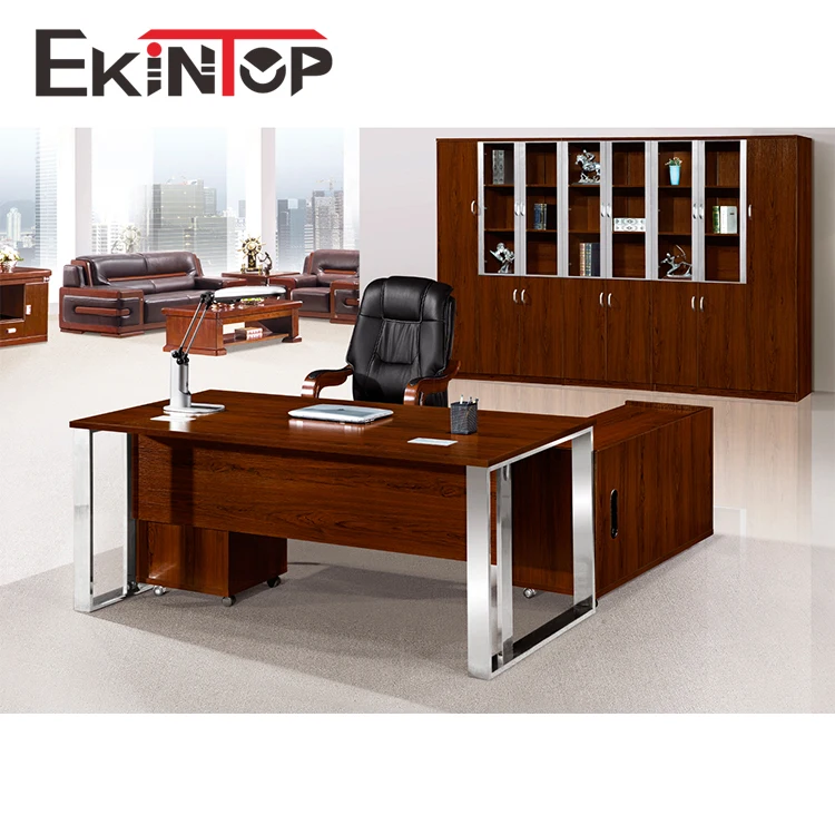MDF office furniture 1.6m boss ceo office desk table with locking drawers