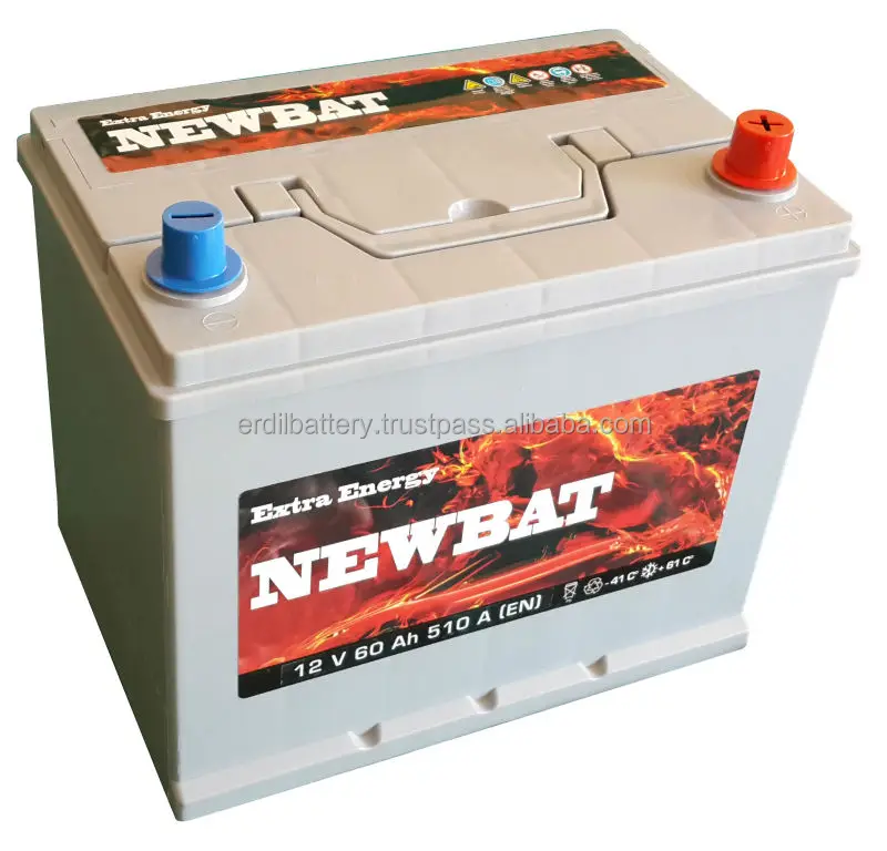 12 V 60 Ah JIS D26 battery for Korean Japanese and Asian Vehicles