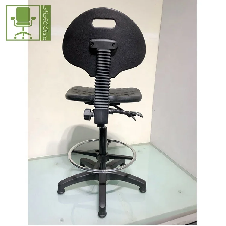 Black PU stool lab furniture swivel laboratory stool ever pretty  chair plastic moulded workstation operator chair