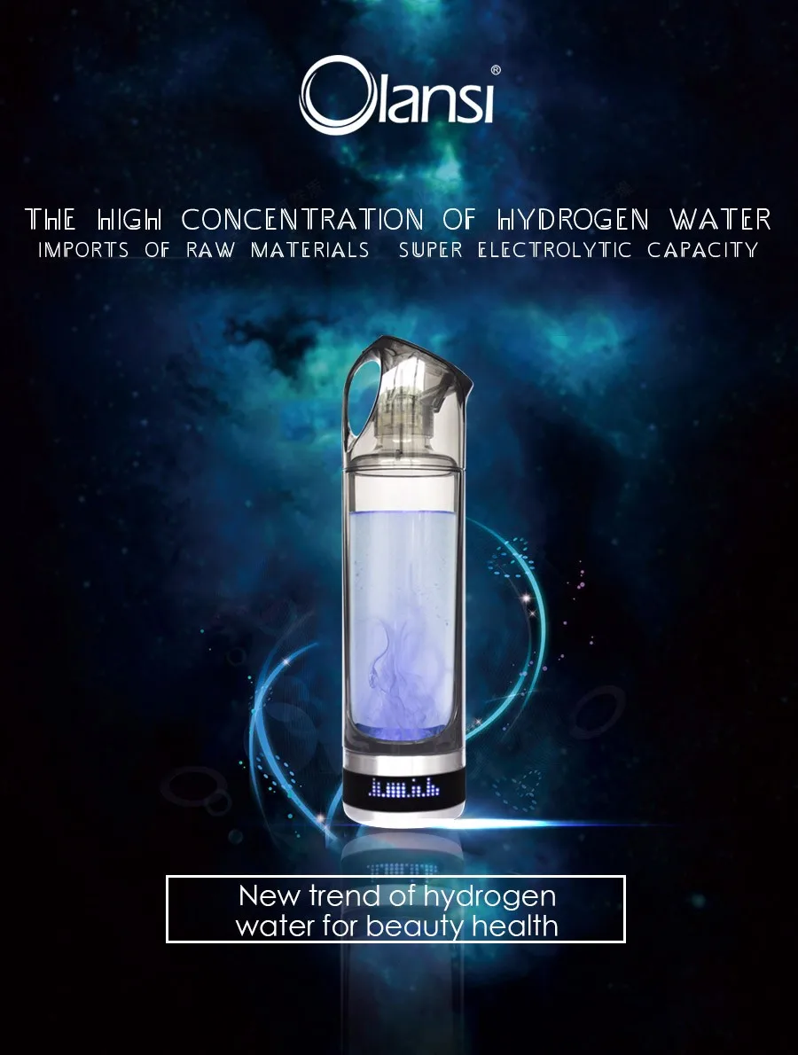 Olansi Easy To Operate kitchen appliances Slimming beauty Portable Alkaline Hydrogen Water Bottle