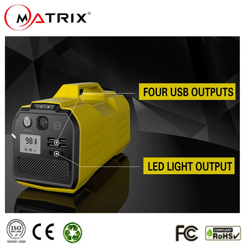 Portable UPS Solar Charge 12V 24V output 500W AC/DC Uninterrupted Power Supply Multifunction Pure Sine Wave UPS 30000mAh