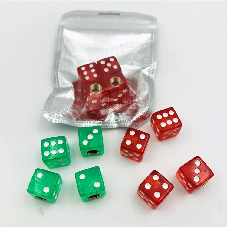 
Chrome Dice Tire Tyre Valve Caps for Bike Auto Truck Tire Valve Dust Cap 